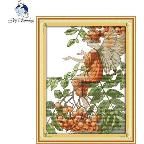 Joy Sunday A Butterfly Fairy Patterns Chinese Cross Stitch Kits Needlework Diy Painting Kit Cross Stitch Embroidery Wall Decor