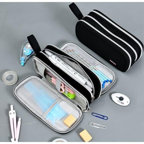 Pencil Case Trousse Scolaire Makeup School Stationery High Capacity Kawaii Organizer Multifunctional Large School Case 3 Zippers