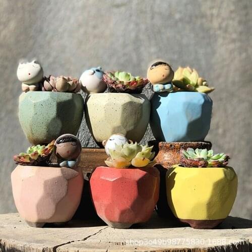 Ceramic Flower Pot Gift Vase Portrait Vase Fleshy Flower Arrangement Vase Home Garden Decoration Birthday Gift Cute