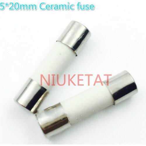 100pcs Ceramic fuse 5*20mm 1A 250V 1000mA 5*20 1A 250V Ceramic fuse New and original High quality fuse