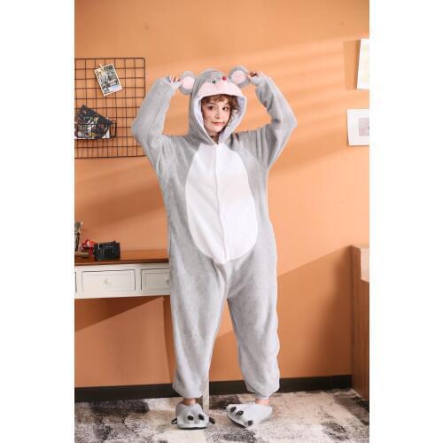 Kigurumi Christmas men women Cosplay gray mouse Onesies Party Pajamas Pyjamas costumes carnival costume