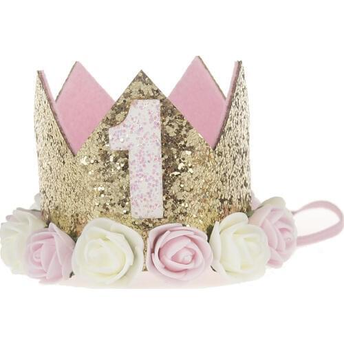 First birthday crown 1st Birthday Crown Cake Smash One Birthday Party Crown Glitter Party Headband One Birthday Outfit