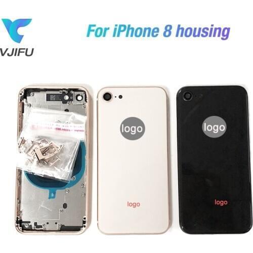 Chassis For Apple iPhone 8 8 Plus Back cover Housing Battery Door Rear Cover Body With SIM Card tray + volume button