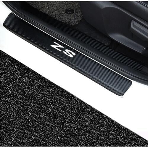 4Pcs Carbon Fiber Pu leather Car Door Sills Door Threshold Plate For MG Zs Car Accessories