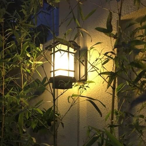 Wall lamp, outdoor waterproof lamps and lanterns, wrought iron retro corridor contracted Japanese balcony wall lamp