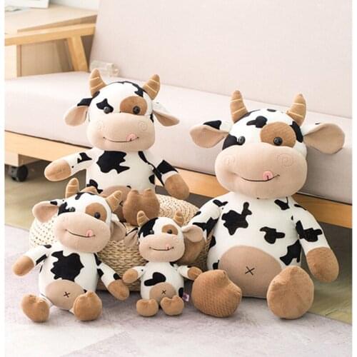 New large cow doll high quality plush toy stuffed full cute cartoon cow doll pillow toy birthday gift for kids 30/40/50/75 cm
