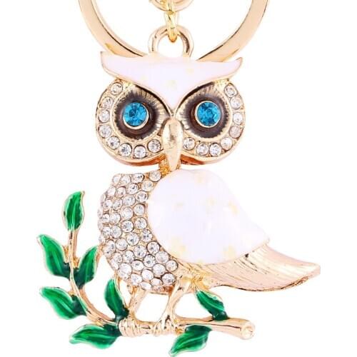 New style multiple night owl animal keychain good luck key fine quality wallet keychain