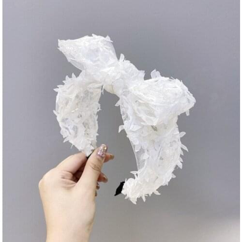 2020 Vintage Lace Bow Bezel Hair Band Women Headband Hoop Hair Clips Girls Hair Accessories Hairband opaska do wlosow diademas