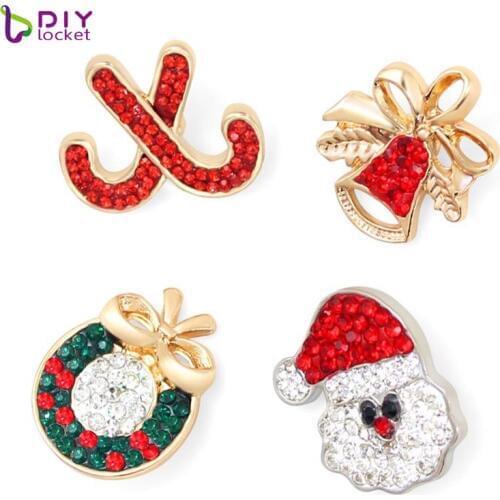 Wholesale 5PCS Christmas Snap Button Charms For Women High Quality Snap Jewelry Diy Accessory Fit Bracelet and Pendant LSSN116*5