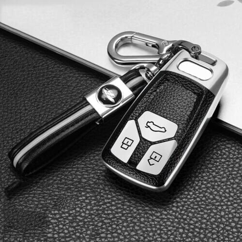 Car styling PC+Leather key case Car Key Cover For Audi A4 New A4L A5 A6L QT S5 S7 Q7 TTS Auto Protection Key Shell Accessories