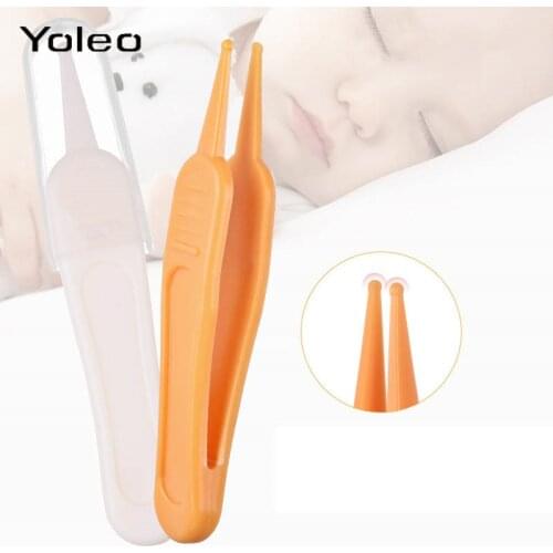 Baby Cleaning Tweezer Infant Ear Nose Navel Cleaner Tweezers Pincet Forceps Baby Plastic Nose Tweezer Newborn Safety Baby Care