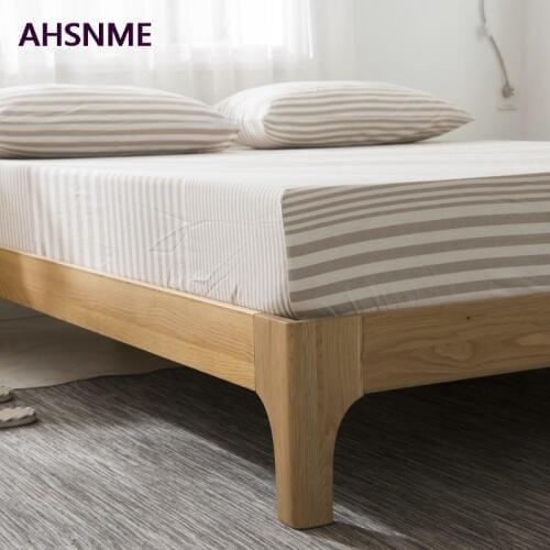 AHSNME 100% Cotton sheets Super Soft parure de lit Cool Summer Simple Coffee ash Fitted Sheet 90x200/120x200/180x200cm