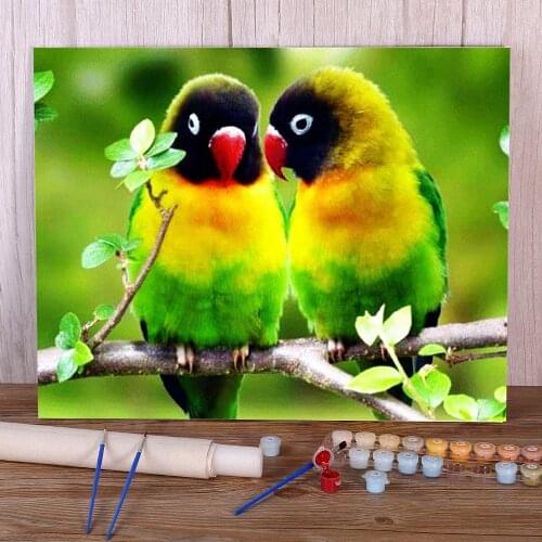 Parrot Bird Animal DIY Painting By Numbers Set Acrylic Paints 50*70 Oil Painting Paintings Crafts Adults Wholesale
