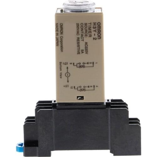 AC 220V H3Y-2 Power On Time Delay Relay Solid State Timer 1.0~30 Min Socket Base