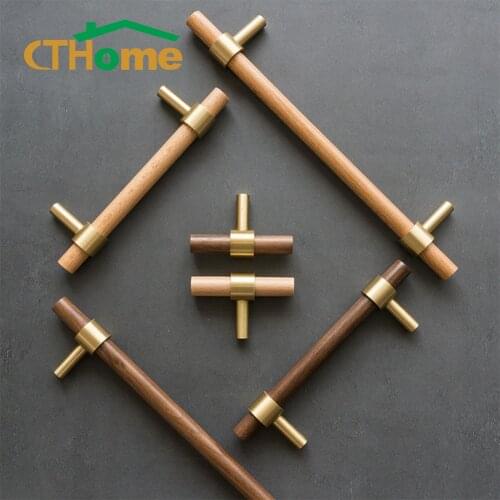 Beech brass pure copper handle new Chinese walnut furniture cabinet door wardrobe drawer hardware handle knobs and pulls handles