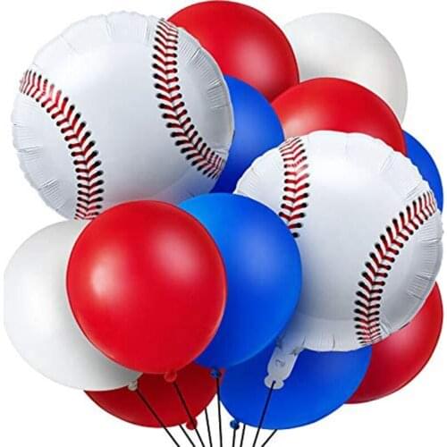 Baseball Theme party Balloons 70 Pieces Red Blue and White Latex Balloons for Sports Themed Party Birthday Decoration Supplies