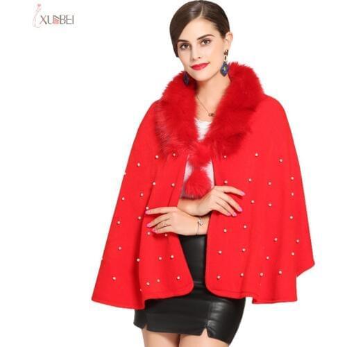 Wedding Wraps Shawl Cape Faur Fur Bridal Bolero Winter Women Jacket Coat Stoles Wedding Accessories 2019
