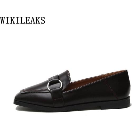 Loafers Women Oxford Shoes for Women Low Heels Korean Fashion Leather Casual Shoes Slip on Shoes for Women Zapatos Mujer Zapatos