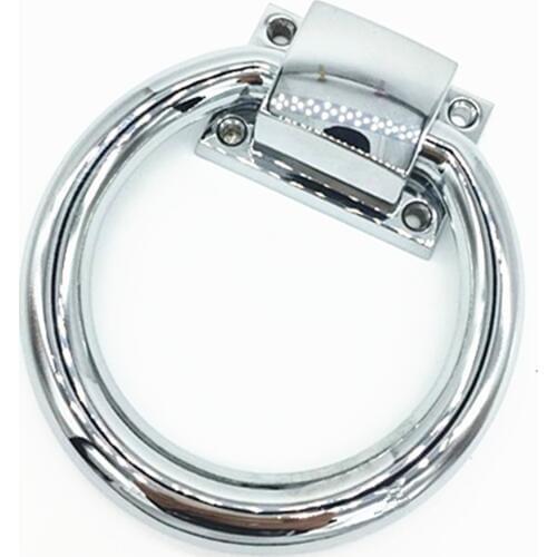 UNILOCKS Zinc Alloy Big Door Knocker Shiny silver bigger drop rings Chrome Plated Round Simple furniture Wood handles