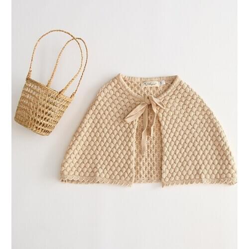 Vintage flower embroidery long sleeve cardigans for girls sweater autumn winter cotton knitted kids jackets toddler baby tops