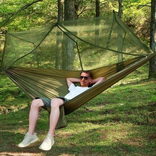 Waterproof Portable Camping Hammock and Tent Awning Rain Fly Tarp Mosquito Net Hammock Nylon Hammocks
