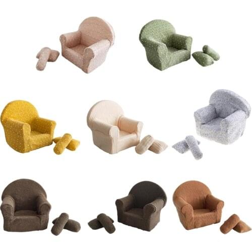 Y5JC Newborn Seat Posing Modeling Sofa and Pillow Set Baby Full Moon Photo Shooting Props Infant Photograph Photography