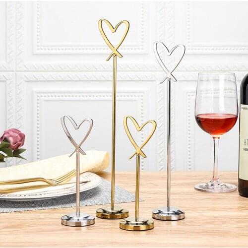 Desktop Decoration Metallic Paper Clamp Card Holder Wedding Banquet Guest Name Card Holder Christmas Party Photo Clip 10pcs
