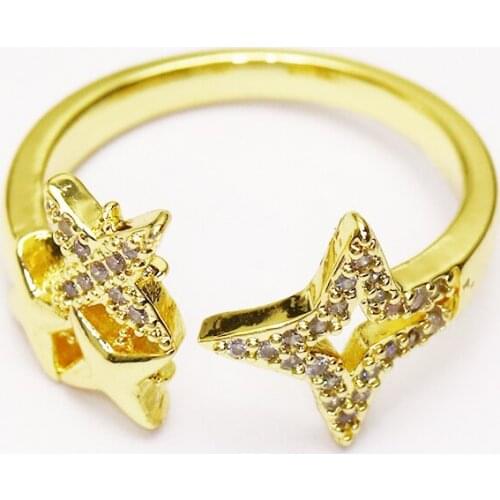 10 Pieces Star Jewelry rings for women Metal gold color Open rings jewelry rings jewelry accessories 8179