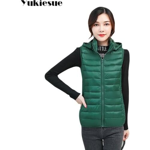 Plus Size 4XL Autumn Woman Winter Warm Down Vests Female Oversized Thick Women Removable Hooded Waistcoat Plus size