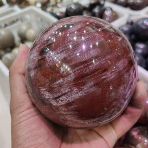 1pcs 1.3-1.5kg Natural Polished Wood stone Jasper Agate Ball Madagascar