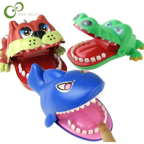 1Pcs Large Dog Crocodile Shark Mouth Dentist Bite Finger Game Funny Novelty Gag Toy for Kids Children Play Fun YJN