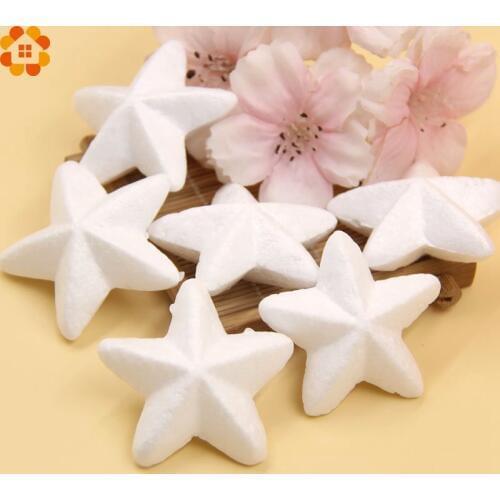 20PCS 50MM Christmas Ornaments Stars White Stars Polystyrene Styrofoam Ball Kids Gift DIY Christmas Party Decoration Supplies