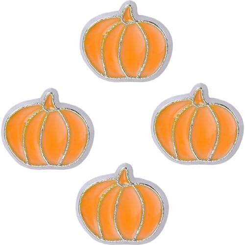 20Pcs/Lot F120 Pumpkin FLoating Glass Locket Charms Making Necklaces Gift Jewelry Supplies