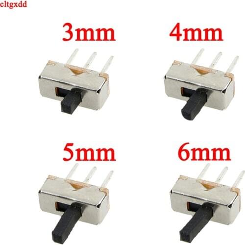 20pcs ss12d00 Mini Slide Switch 3Pin Slide Switch 1P2T 2 Position High Quality Toggle Switch Handle Length: 3mm / 4mm / 5mm
