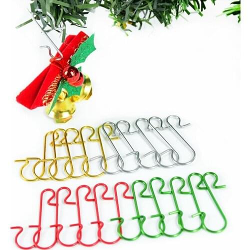 50pcs Christmas Tree Ornaments Hooks Xmas Pendant Hanger S Shaped Hook for Home 2021 Christmas Decoration Navidad Noel New Year