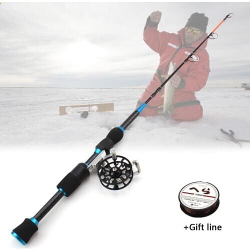 65cm Ice fishing rod with reel Winter Fishing Rods Ice Fishing Rod and Fishing Reel set Rod Super hard Catch big fish Ice pole