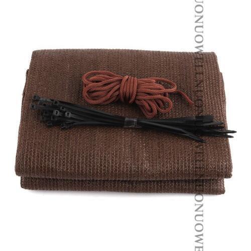 90x180/270/360cm Beautiful Coffee Color HDPE Anti-UV Sunshade Net Hotel Villa Windows Terrace Safety Fence Net Sun Shade Sails