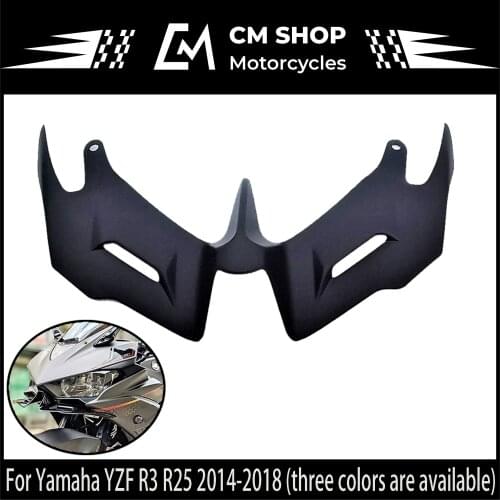 Aerodynamic Fairing Fins Front Cover For Yamaha YZF R3 R25 2014-2018 Carbon Fiber Style Motorcycle Wind Wing