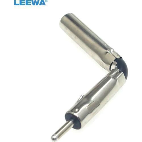 LEEWA Car Auto Radio AM/FM Stereo Iso Male Plug To Din Aerial Antenna Mast Adapter Square Bend Radio Connector #CA6222