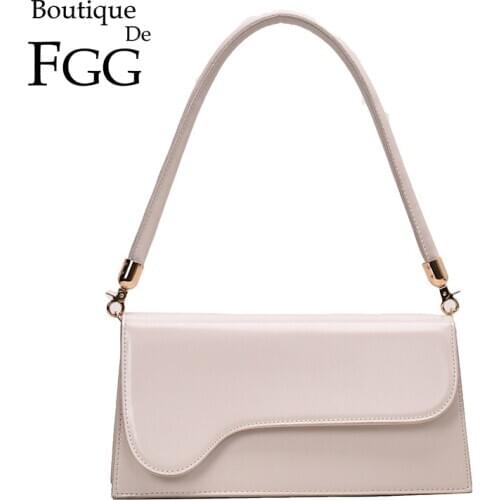 Boutique De FGG PU Leather Women Fashion Shoulder Handbags and Purses Small Crossbody Messenger Bags Girls Casual Flap Bags