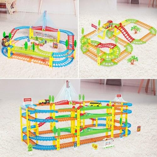 Electric Autorama Train Track Railway Set Toy Children Circuit Voiture Automatic Magical Racing Tracks Auto Track Train Kids Toy
