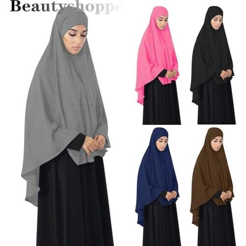 Khimar Burqa Long Hijab Scarf Muslim Women Large Amira Overhead Prayer Clothes Islamic Long Sleeve Niqab Jilbab Abaya Arab Tops