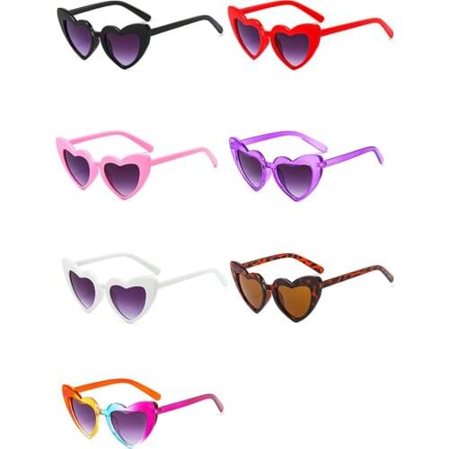 Pudcoco Summer Little Boys Girls Sunglasses Toddlers Retro Style Heart Frame Outdoor Ultraviolet-proof Casual Glasses