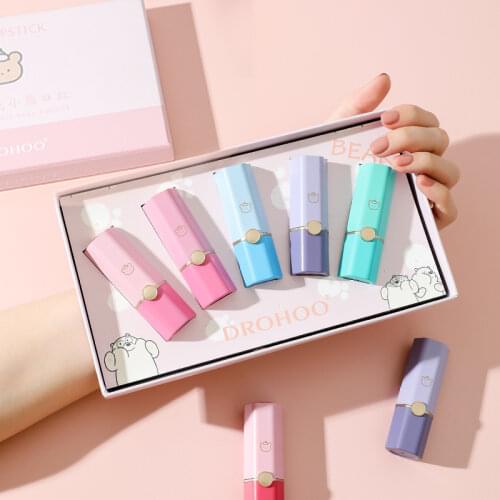 5 Colors Matte Waterproof Velvet Lipstick Sexy Red Brown Pigments Makeup Long Lasting Profissional Lipstick