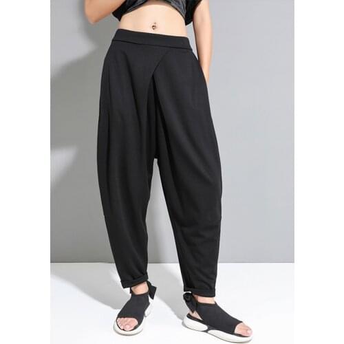 Foreign trade large size 2021 summer thin high quality brocade cotton Harem Pants Street three dimensional cutting loose and thi