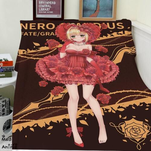Anime Fate EXTRA Nero Claudius Soft Flannel Fleece Throw Blanket Decorative Plane Blankets for sofa cosplay fans gift