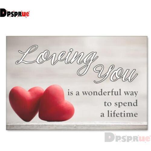 Dpsprue Full 5D DIY Square/Round Drill Diamond Painting "Text" Diamond Embroidery Cross Stitch 3D Decor Gift D@011