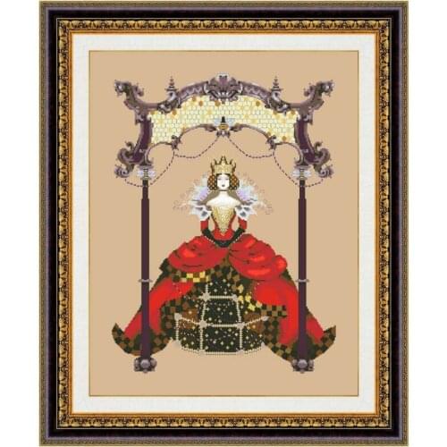 The Queen Bee cross stitch kits bead stitches pattern design 18ct 14ct 11ct flaxen linen canvas embroidery DIY needlework