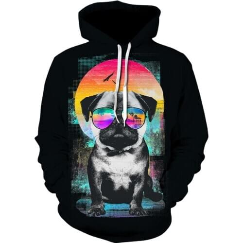New design for men and women animal dog series comfortable long sleeve hoodies cool street boys wear skateboard hoodies