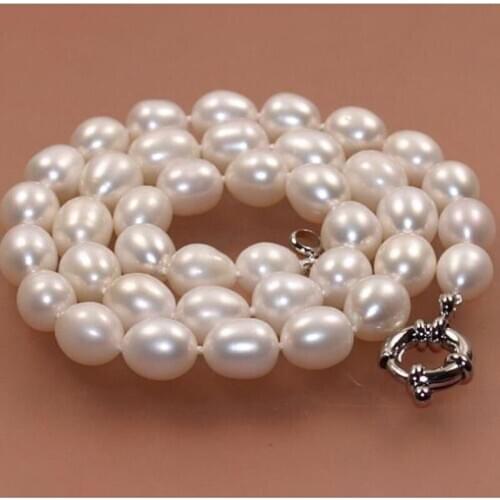 NEW female gift 8-9mm natural fresh water cultured akoya pearl necklace 18"AAA